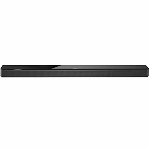 Black soundbar speaker on white background