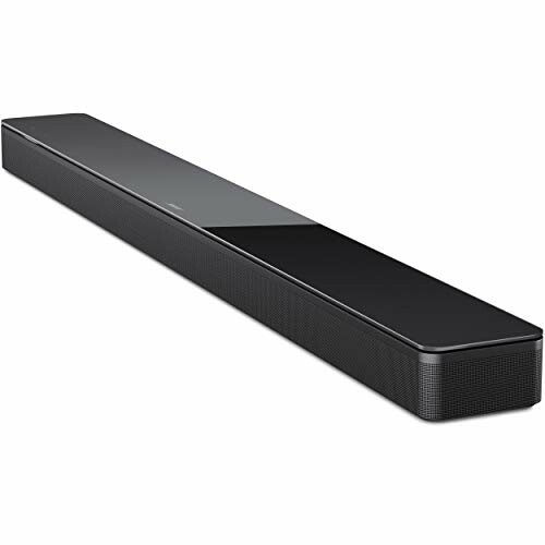 Black soundbar speaker with sleek design