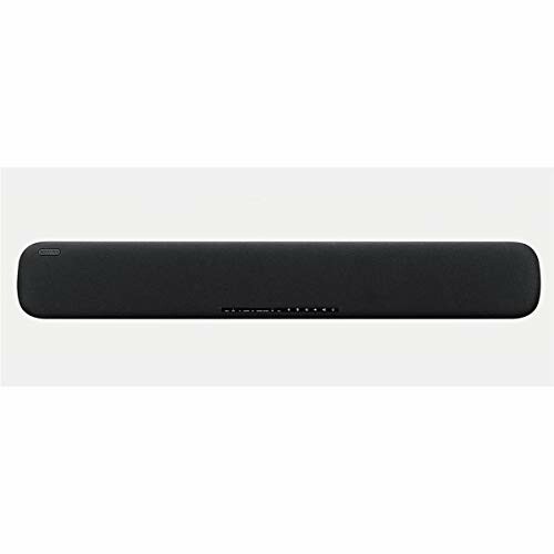 Black soundbar with minimal design.