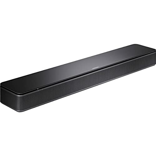 Compact black soundbar with sleek design