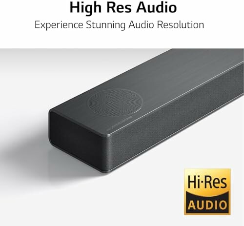 High-resolution audio speaker with Hi-Res Audio logo.
