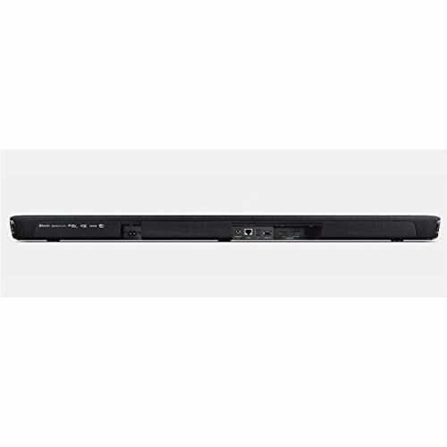 Rear view of a soundbar with connectivity ports.
