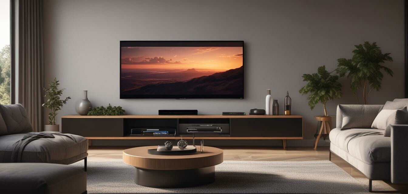Modern living room with soundbar