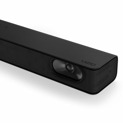 Close-up of a Vizio soundbar speaker